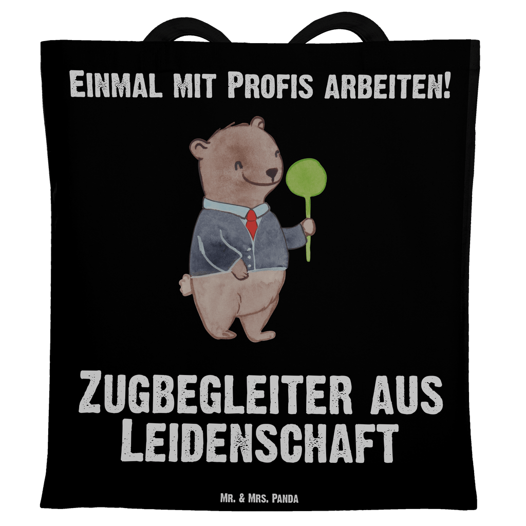 Tragetasche Zugbegleiter aus Leidenschaft  Beuteltasche, Beutel, Einkaufstasche, Jutebeutel, Stoffbeutel   Beruf, Ausbildung, Jubiläum, Abschied, Rente, Kollege, Kollegin, Geschenk, Schenken, Arbeitskollege, Mitarbeiter, Firma, Danke, Dankeschön