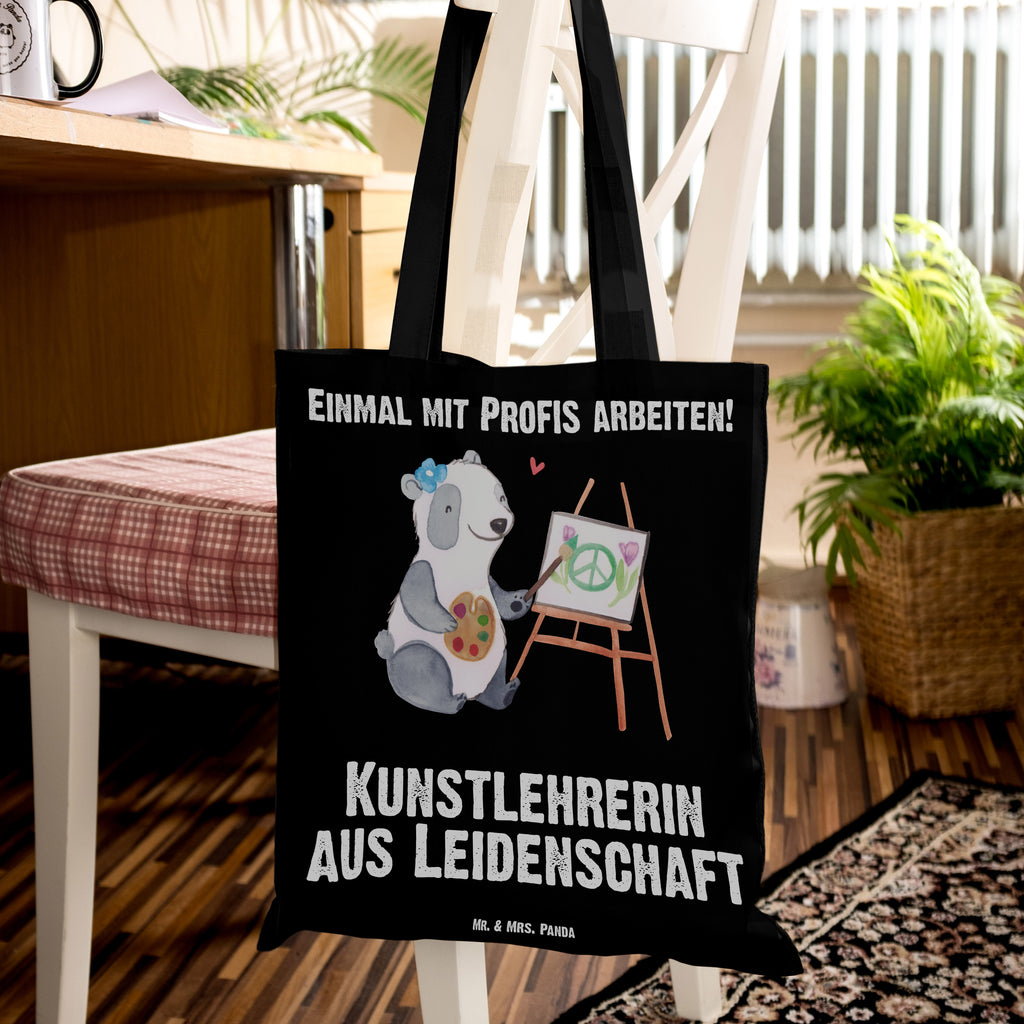 Tragetasche Kunstlehrerin aus Leidenschaft Beuteltasche, Beutel, Einkaufstasche, Jutebeutel, Stoffbeutel, Beruf, Ausbildung, Jubiläum, Abschied, Rente, Kollege, Kollegin, Geschenk, Schenken, Arbeitskollege, Mitarbeiter, Firma, Danke, Dankeschön, Kunstlehrerin, Kunstunterricht, Kunstschule