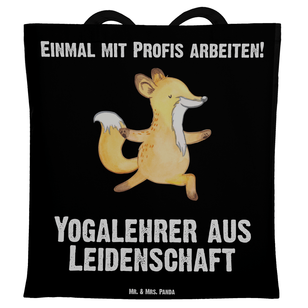 Tragetasche Yogalehrer aus Leidenschaft Beuteltasche, Beutel, Einkaufstasche, Jutebeutel, Stoffbeutel, Beruf, Ausbildung, Jubiläum, Abschied, Rente, Kollege, Kollegin, Geschenk, Schenken, Arbeitskollege, Mitarbeiter, Firma, Danke, Dankeschön