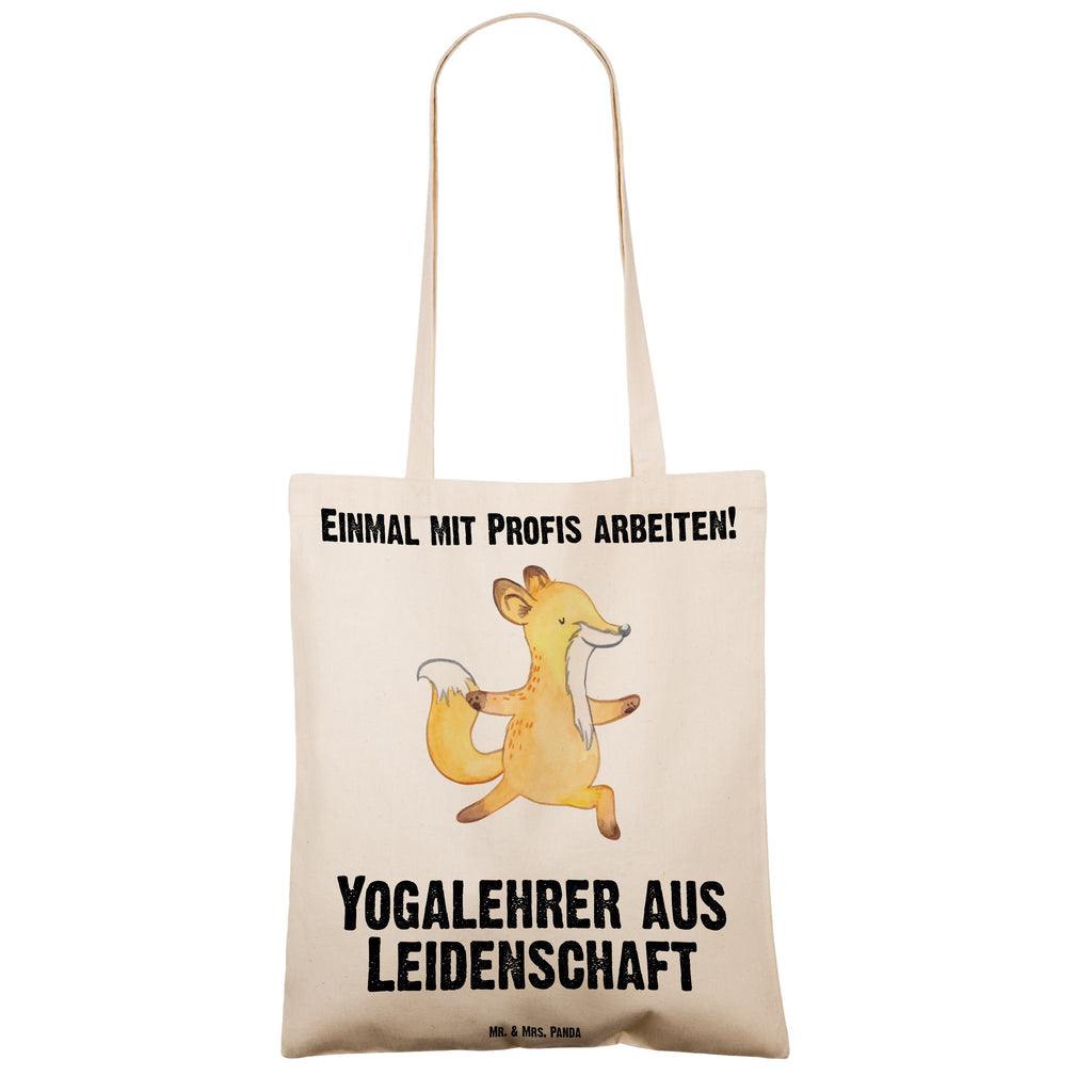 Tragetasche Yogalehrer aus Leidenschaft Beuteltasche, Beutel, Einkaufstasche, Jutebeutel, Stoffbeutel, Beruf, Ausbildung, Jubiläum, Abschied, Rente, Kollege, Kollegin, Geschenk, Schenken, Arbeitskollege, Mitarbeiter, Firma, Danke, Dankeschön