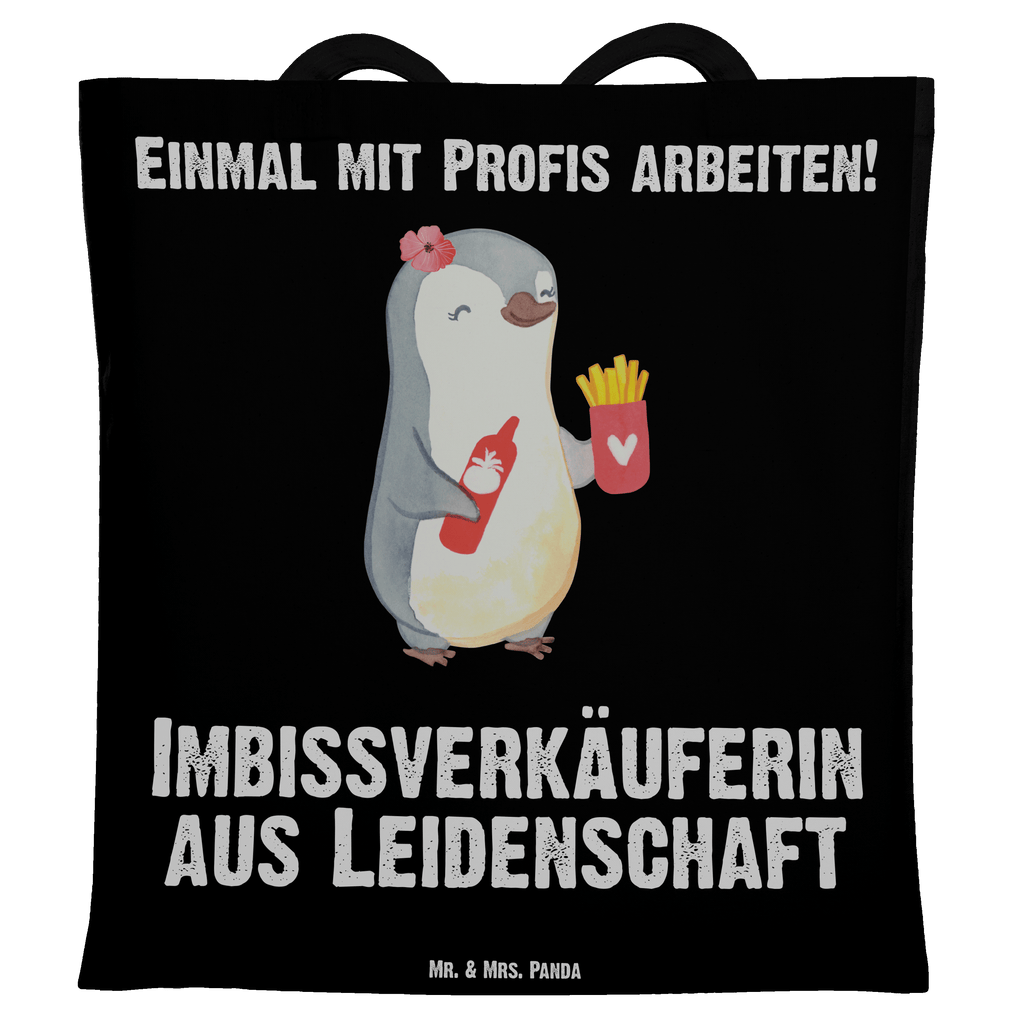Tragetasche Imbissverkäuferin aus Leidenschaft Beuteltasche, Beutel, Einkaufstasche, Jutebeutel, Stoffbeutel, Beruf, Ausbildung, Jubiläum, Abschied, Rente, Kollege, Kollegin, Geschenk, Schenken, Arbeitskollege, Mitarbeiter, Firma, Danke, Dankeschön, Imbissbesitzerin, Imibissverkäuferin, Pommesverkäuferin
