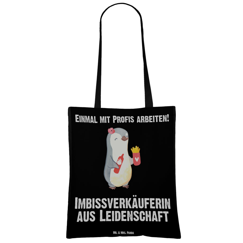 Tragetasche Imbissverkäuferin aus Leidenschaft Beuteltasche, Beutel, Einkaufstasche, Jutebeutel, Stoffbeutel, Beruf, Ausbildung, Jubiläum, Abschied, Rente, Kollege, Kollegin, Geschenk, Schenken, Arbeitskollege, Mitarbeiter, Firma, Danke, Dankeschön, Imbissbesitzerin, Imibissverkäuferin, Pommesverkäuferin