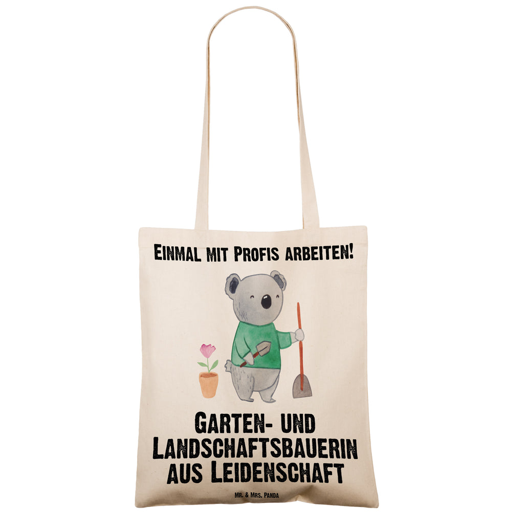 Tragetasche Garten- und Landschaftsbauerin aus Leidenschaft Beuteltasche, Beutel, Einkaufstasche, Jutebeutel, Stoffbeutel, Beruf, Ausbildung, Jubiläum, Abschied, Rente, Kollege, Kollegin, Geschenk, Schenken, Arbeitskollege, Mitarbeiter, Firma, Danke, Dankeschön, Gärtnerin, Gartenplaner, Gärtnerei, Gartenbau, Hobbygärtnerin, Garten- und Landschaftsbauerin
