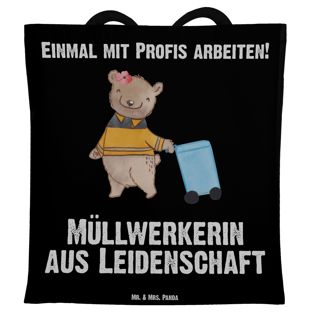 Tragetasche Müllwerkerin aus Leidenschaft Beuteltasche, Beutel, Einkaufstasche, Jutebeutel, Stoffbeutel, Beruf, Ausbildung, Jubiläum, Abschied, Rente, Kollege, Kollegin, Geschenk, Schenken, Arbeitskollege, Mitarbeiter, Firma, Danke, Dankeschön, Müllwerkerin, Fachkraft Kreislauf- und Abfallwirtschaft, Müllentsorgerin, Kehrichtfrau, Müllfrau, Müllfahreriin
