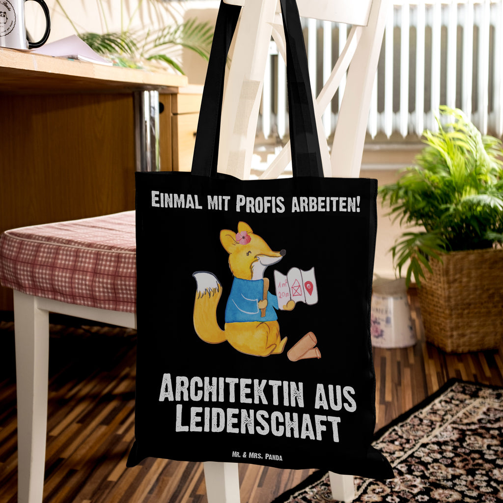 Tragetasche Architektin aus Leidenschaft Beuteltasche, Beutel, Einkaufstasche, Jutebeutel, Stoffbeutel, Beruf, Ausbildung, Jubiläum, Abschied, Rente, Kollege, Kollegin, Geschenk, Schenken, Arbeitskollege, Mitarbeiter, Firma, Danke, Dankeschön, Architektin, Innenarchitektin, Architekturbüro