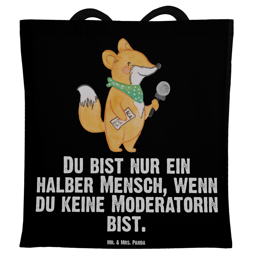 Tragetasche Moderatorin mit Herz Beuteltasche, Beutel, Einkaufstasche, Jutebeutel, Stoffbeutel, Beruf, Ausbildung, Jubiläum, Abschied, Rente, Kollege, Kollegin, Geschenk, Schenken, Arbeitskollege, Mitarbeiter, Firma, Danke, Dankeschön