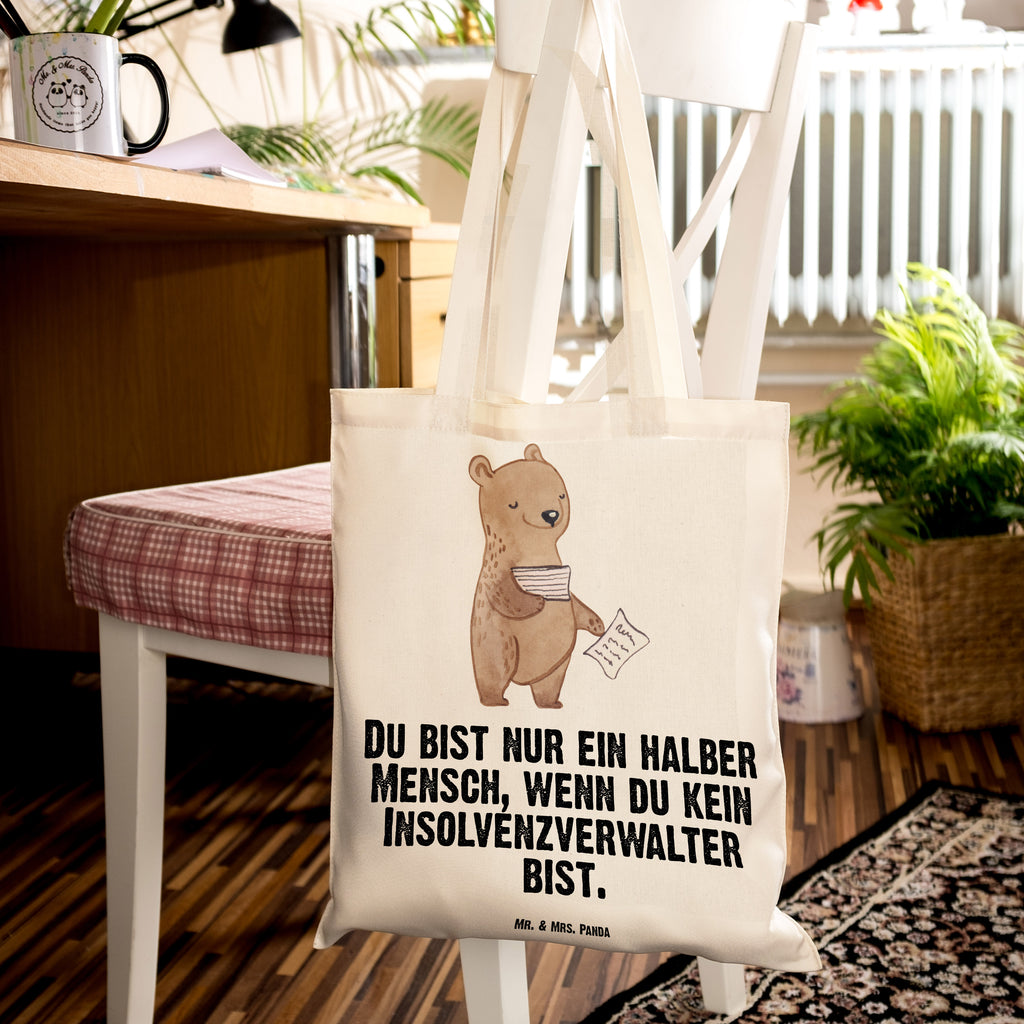 Tragetasche Insolvenzverwalter mit Herz Beuteltasche, Beutel, Einkaufstasche, Jutebeutel, Stoffbeutel, Beruf, Ausbildung, Jubiläum, Abschied, Rente, Kollege, Kollegin, Geschenk, Schenken, Arbeitskollege, Mitarbeiter, Firma, Danke, Dankeschön
