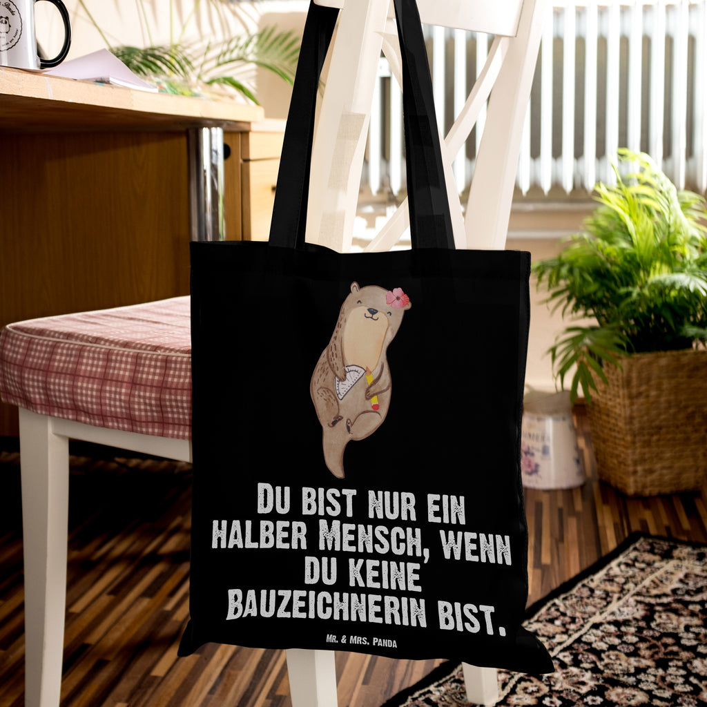 Tragetasche Bauzeichnerin mit Herz Beuteltasche, Beutel, Einkaufstasche, Jutebeutel, Stoffbeutel, Beruf, Ausbildung, Jubiläum, Abschied, Rente, Kollege, Kollegin, Geschenk, Schenken, Arbeitskollege, Mitarbeiter, Firma, Danke, Dankeschön