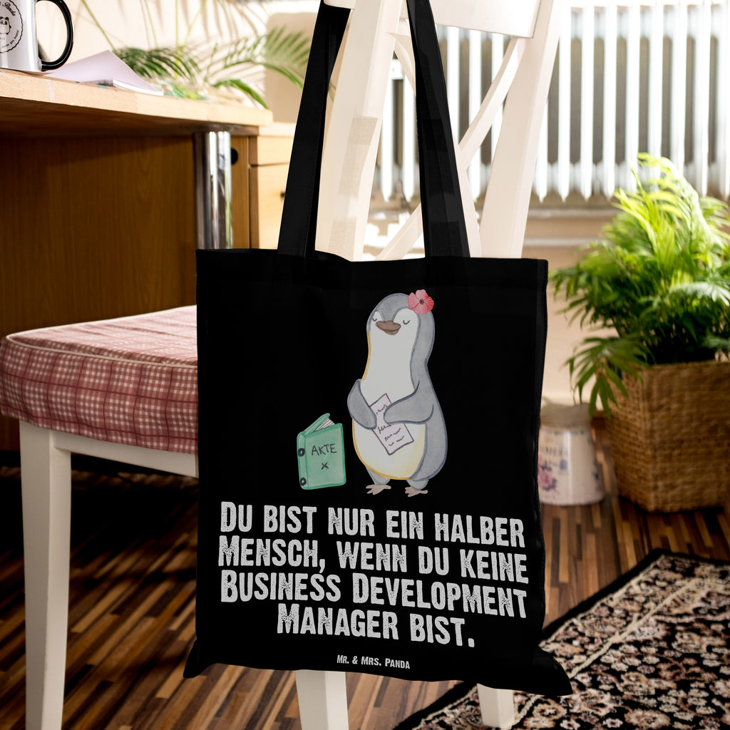 Tragetasche Business Development Manager mit Herz Beuteltasche, Beutel, Einkaufstasche, Jutebeutel, Stoffbeutel, Beruf, Ausbildung, Jubiläum, Abschied, Rente, Kollege, Kollegin, Geschenk, Schenken, Arbeitskollege, Mitarbeiter, Firma, Danke, Dankeschön