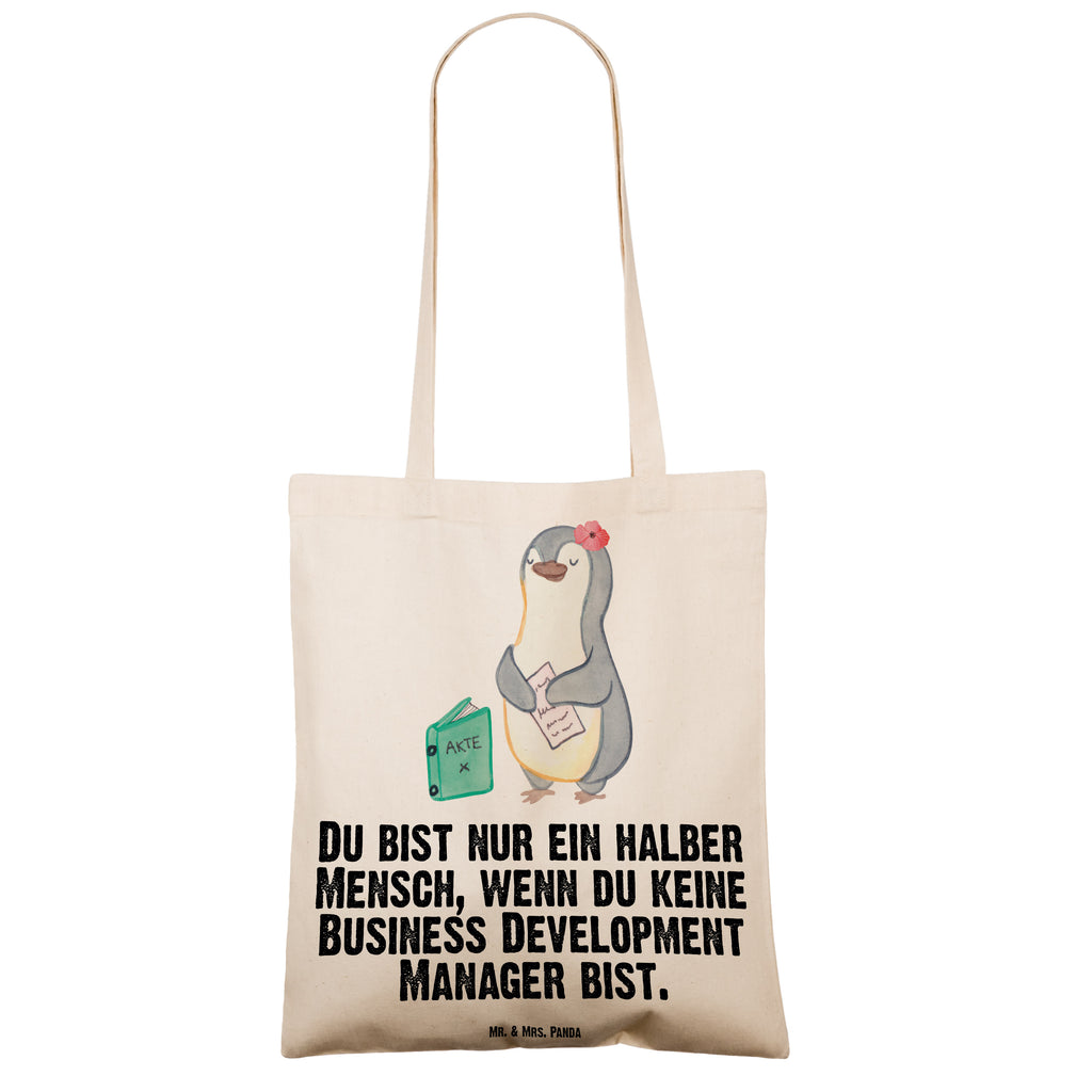 Tragetasche Business Development Manager mit Herz Beuteltasche, Beutel, Einkaufstasche, Jutebeutel, Stoffbeutel, Beruf, Ausbildung, Jubiläum, Abschied, Rente, Kollege, Kollegin, Geschenk, Schenken, Arbeitskollege, Mitarbeiter, Firma, Danke, Dankeschön