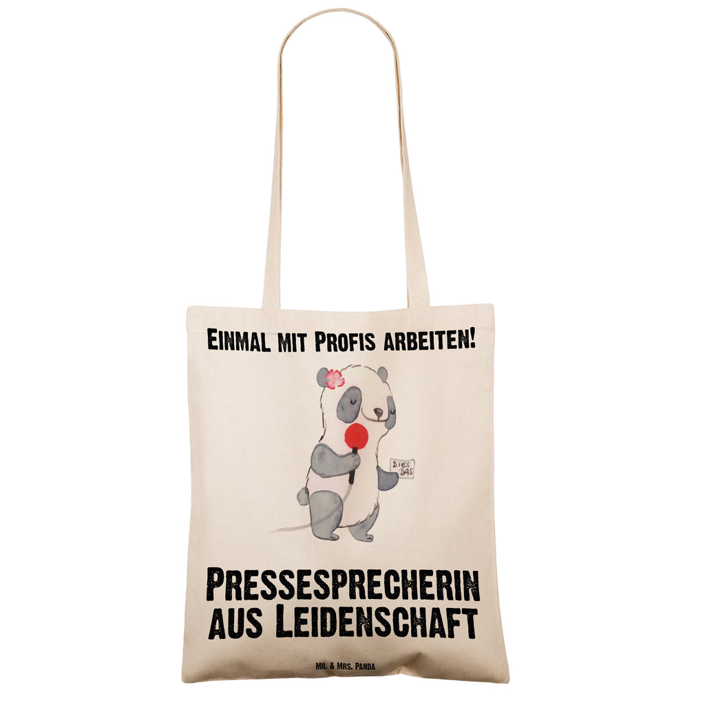 Tragetasche Pressesprecherin aus Leidenschaft Beuteltasche, Beutel, Einkaufstasche, Jutebeutel, Stoffbeutel, Beruf, Ausbildung, Jubiläum, Abschied, Rente, Kollege, Kollegin, Geschenk, Schenken, Arbeitskollege, Mitarbeiter, Firma, Danke, Dankeschön
