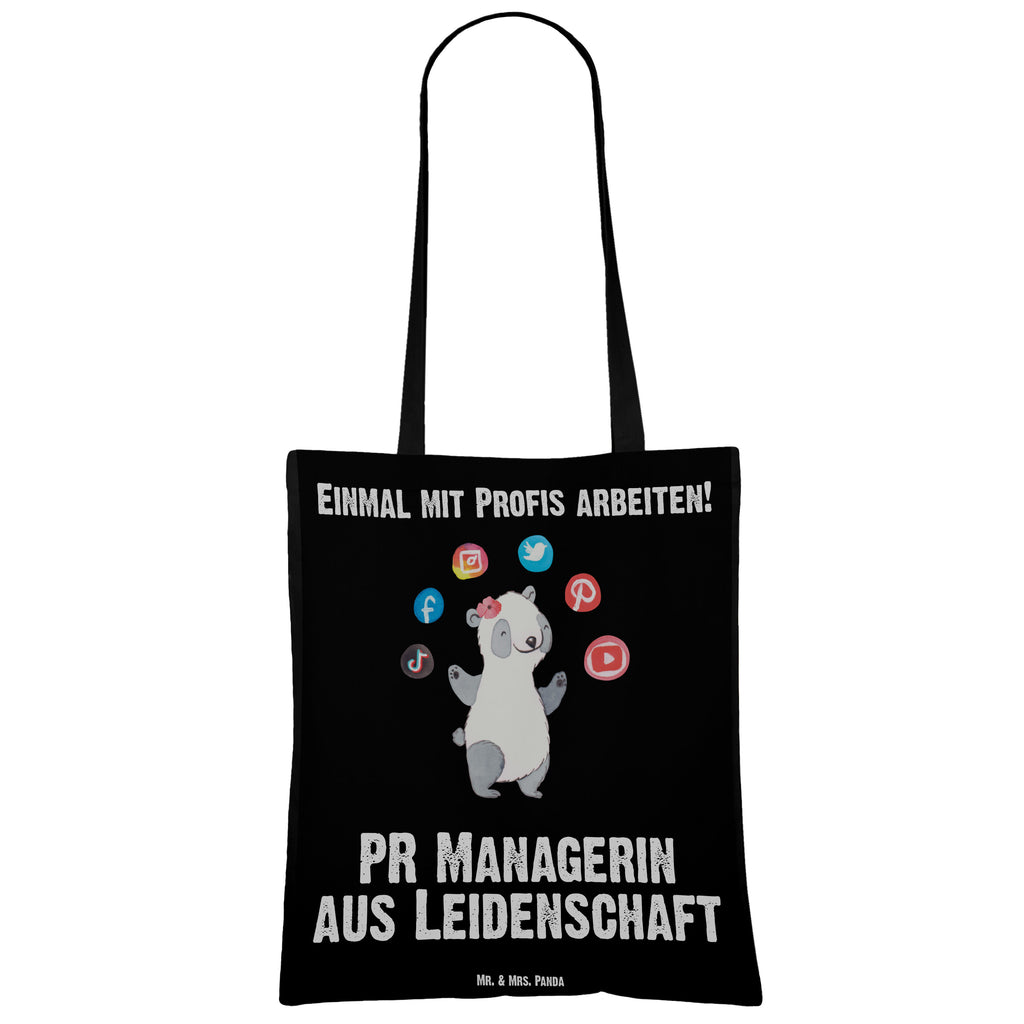 Tragetasche PR Managerin aus Leidenschaft Beuteltasche, Beutel, Einkaufstasche, Jutebeutel, Stoffbeutel, Beruf, Ausbildung, Jubiläum, Abschied, Rente, Kollege, Kollegin, Geschenk, Schenken, Arbeitskollege, Mitarbeiter, Firma, Danke, Dankeschön