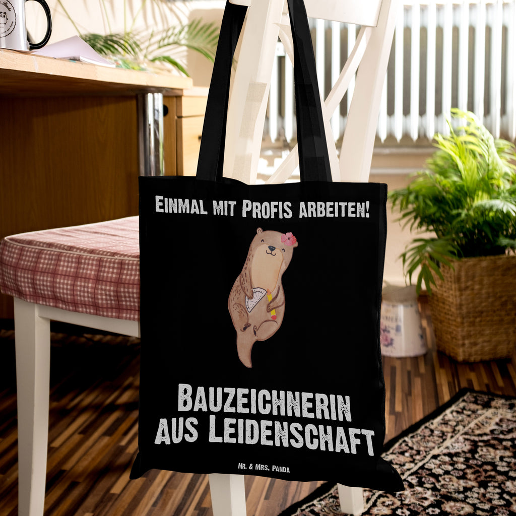 Tragetasche Bauzeichnerin aus Leidenschaft Beuteltasche, Beutel, Einkaufstasche, Jutebeutel, Stoffbeutel, Beruf, Ausbildung, Jubiläum, Abschied, Rente, Kollege, Kollegin, Geschenk, Schenken, Arbeitskollege, Mitarbeiter, Firma, Danke, Dankeschön