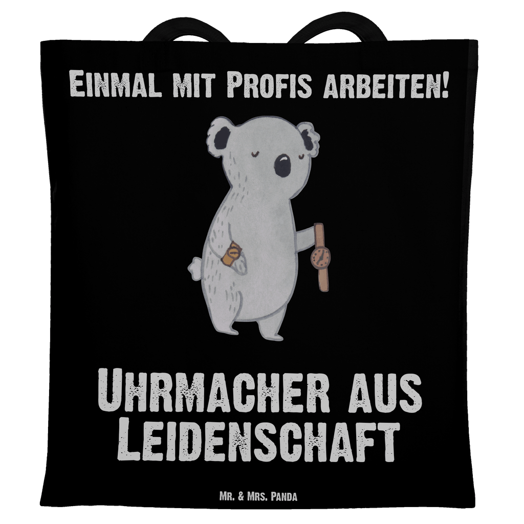 Tragetasche Uhrmacher aus Leidenschaft Beuteltasche, Beutel, Einkaufstasche, Jutebeutel, Stoffbeutel, Beruf, Ausbildung, Jubiläum, Abschied, Rente, Kollege, Kollegin, Geschenk, Schenken, Arbeitskollege, Mitarbeiter, Firma, Danke, Dankeschön