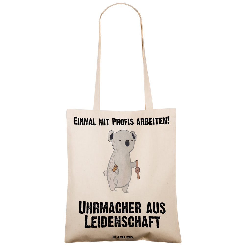 Tragetasche Uhrmacher aus Leidenschaft Beuteltasche, Beutel, Einkaufstasche, Jutebeutel, Stoffbeutel, Beruf, Ausbildung, Jubiläum, Abschied, Rente, Kollege, Kollegin, Geschenk, Schenken, Arbeitskollege, Mitarbeiter, Firma, Danke, Dankeschön