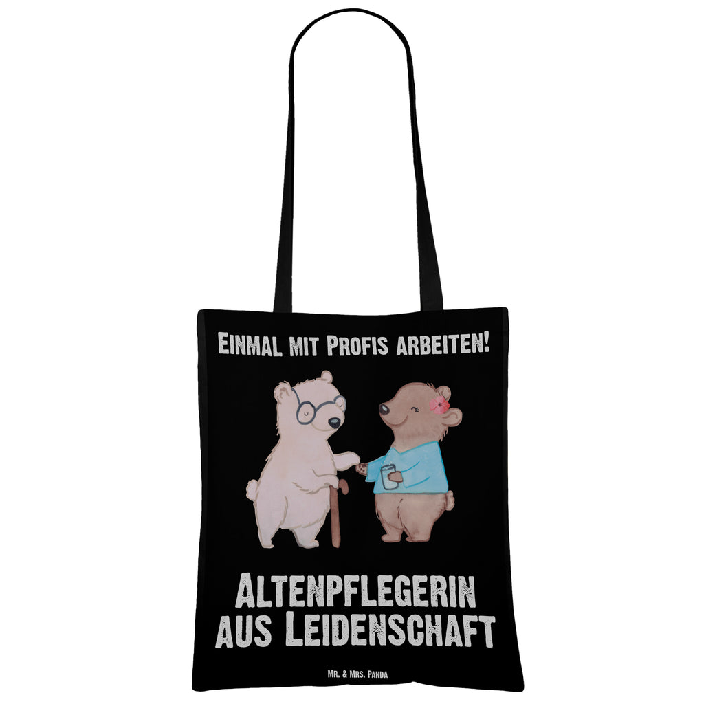 Tragetasche Altenpflegerin aus Leidenschaft Beuteltasche, Beutel, Einkaufstasche, Jutebeutel, Stoffbeutel, Beruf, Ausbildung, Jubiläum, Abschied, Rente, Kollege, Kollegin, Geschenk, Schenken, Arbeitskollege, Mitarbeiter, Firma, Danke, Dankeschön, Altenpflegerin, Pflegerin, Altenheim Eröffnung