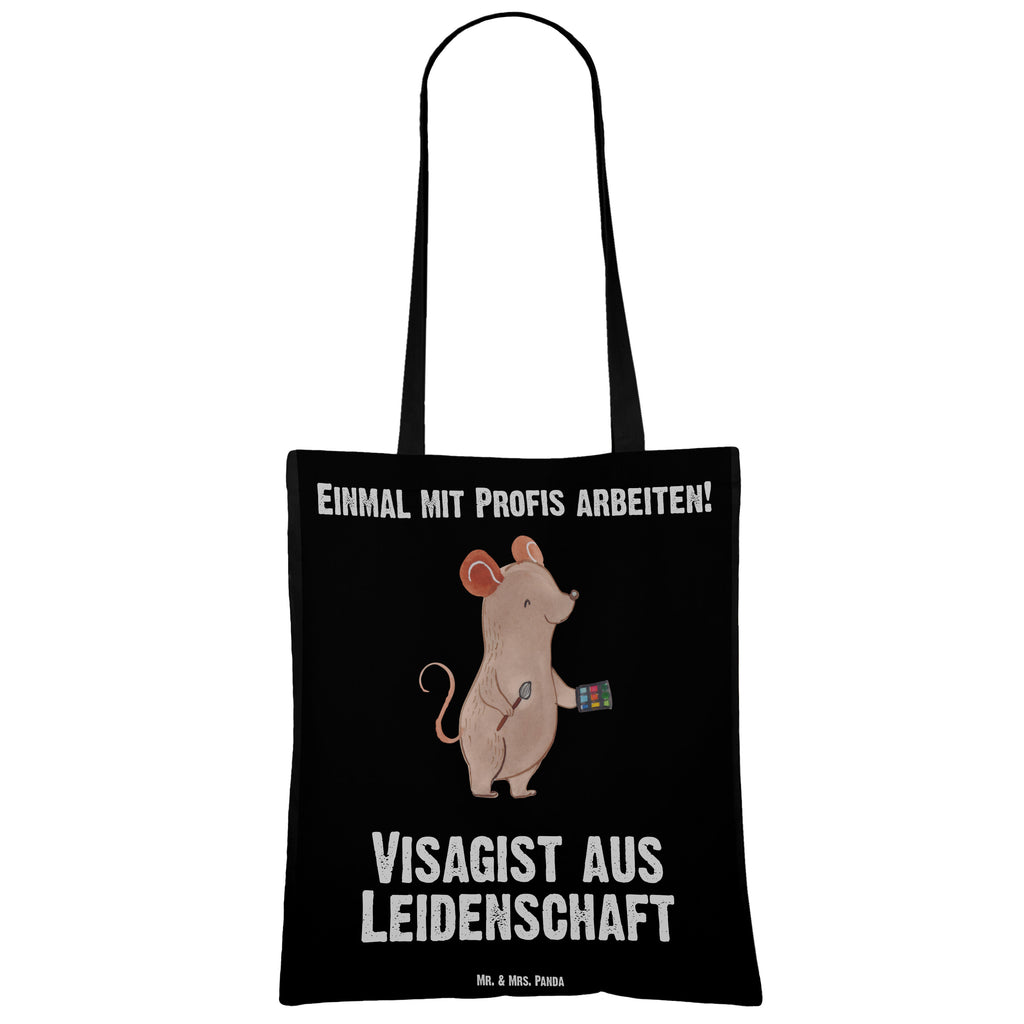 Tragetasche Visagist aus Leidenschaft Beuteltasche, Beutel, Einkaufstasche, Jutebeutel, Stoffbeutel, Beruf, Ausbildung, Jubiläum, Abschied, Rente, Kollege, Kollegin, Geschenk, Schenken, Arbeitskollege, Mitarbeiter, Firma, Danke, Dankeschön, Kosmetiker, Make Up Artist, Maskenbildner, Visagist, Beauty Salon, Kosmetikstudio, Eröffnung