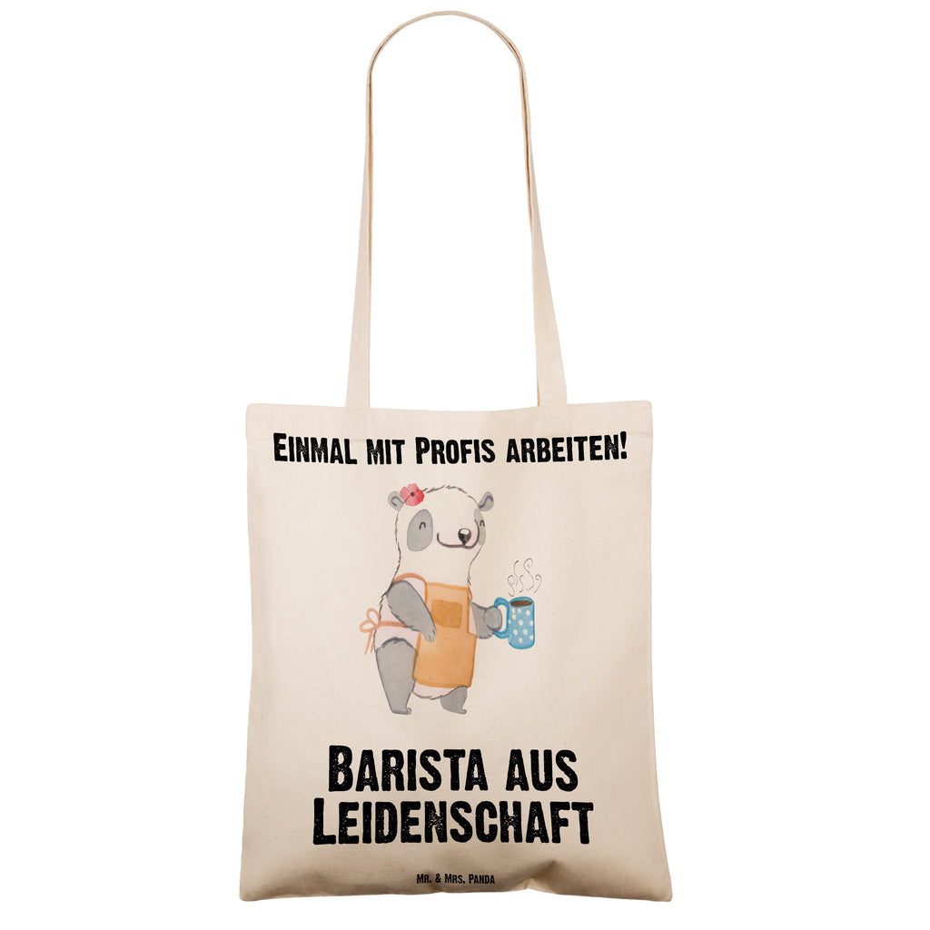 Tragetasche Barista aus Leidenschaft Beuteltasche, Beutel, Einkaufstasche, Jutebeutel, Stoffbeutel, Beruf, Ausbildung, Jubiläum, Abschied, Rente, Kollege, Kollegin, Geschenk, Schenken, Arbeitskollege, Mitarbeiter, Firma, Danke, Dankeschön, Barista, Eröffnung Cafe, Kaffee