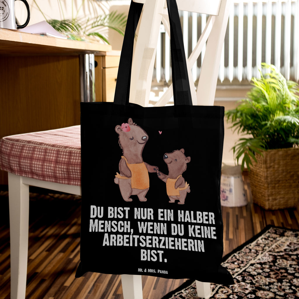 Tragetasche Arbeitserzieherin mit Herz Beuteltasche, Beutel, Einkaufstasche, Jutebeutel, Stoffbeutel, Beruf, Ausbildung, Jubiläum, Abschied, Rente, Kollege, Kollegin, Geschenk, Schenken, Arbeitskollege, Mitarbeiter, Firma, Danke, Dankeschön, Arbeitserzieherin, Arbeitspädagogin, Studium