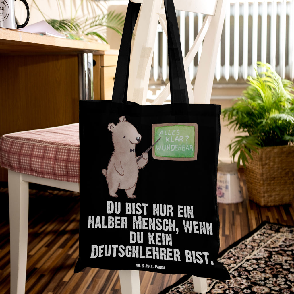 Tragetasche Deutschlehrer mit Herz Beuteltasche, Beutel, Einkaufstasche, Jutebeutel, Stoffbeutel, Beruf, Ausbildung, Jubiläum, Abschied, Rente, Kollege, Kollegin, Geschenk, Schenken, Arbeitskollege, Mitarbeiter, Firma, Danke, Dankeschön, Deutschlehrer, Deutschunterricht, Schule, Grundschule