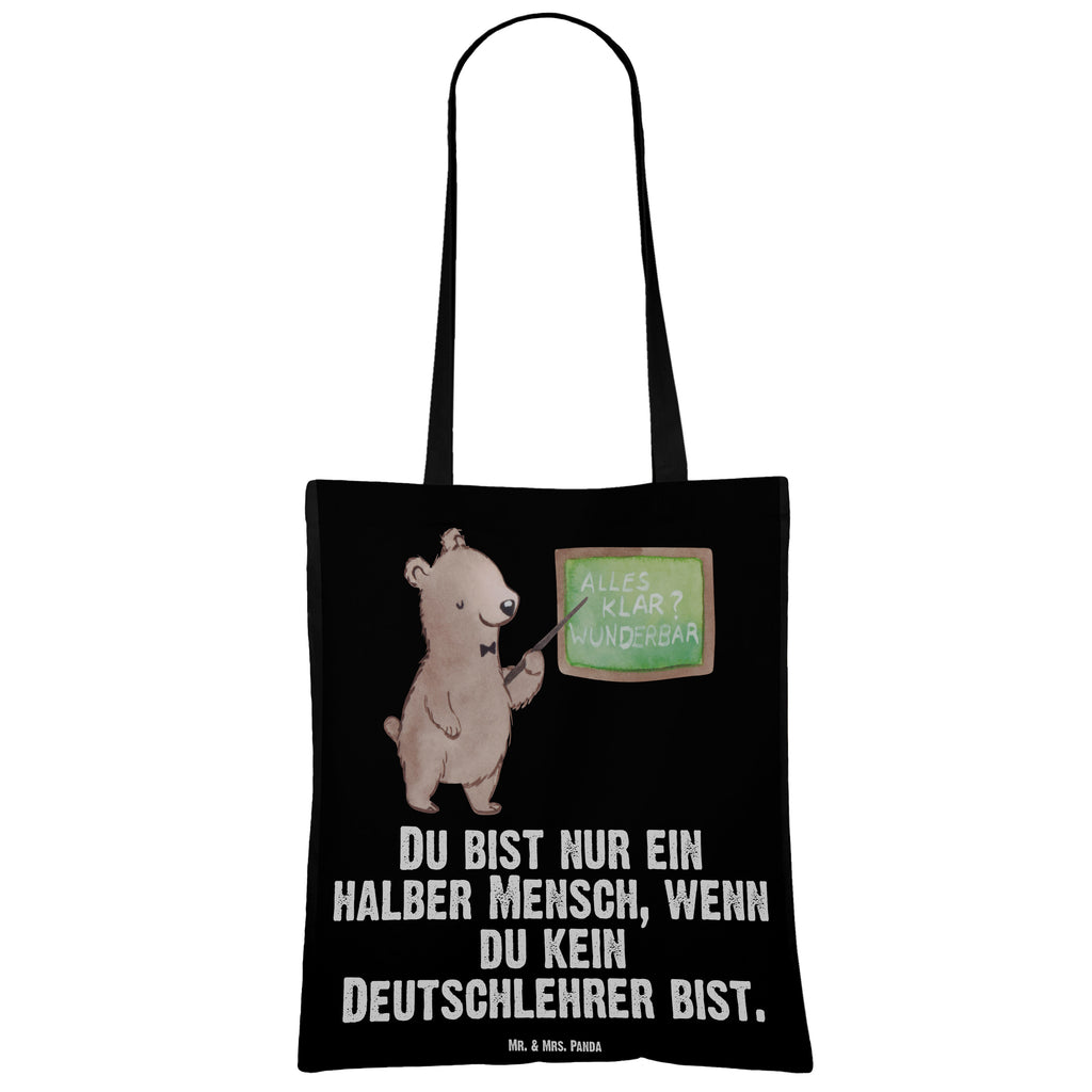Tragetasche Deutschlehrer mit Herz Beuteltasche, Beutel, Einkaufstasche, Jutebeutel, Stoffbeutel, Beruf, Ausbildung, Jubiläum, Abschied, Rente, Kollege, Kollegin, Geschenk, Schenken, Arbeitskollege, Mitarbeiter, Firma, Danke, Dankeschön, Deutschlehrer, Deutschunterricht, Schule, Grundschule