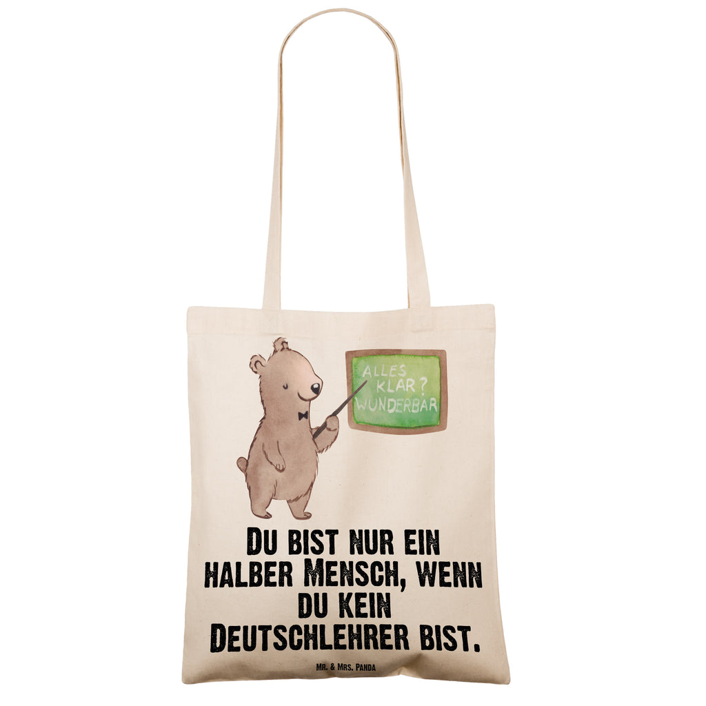 Tragetasche Deutschlehrer mit Herz Beuteltasche, Beutel, Einkaufstasche, Jutebeutel, Stoffbeutel, Beruf, Ausbildung, Jubiläum, Abschied, Rente, Kollege, Kollegin, Geschenk, Schenken, Arbeitskollege, Mitarbeiter, Firma, Danke, Dankeschön, Deutschlehrer, Deutschunterricht, Schule, Grundschule