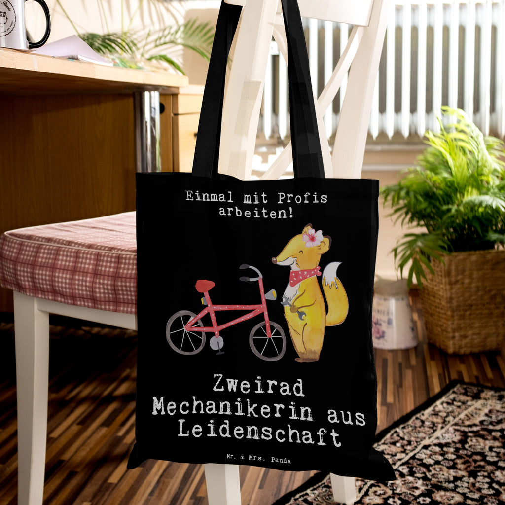 Tragetasche Zweirad Mechanikerin aus Leidenschaft Beuteltasche, Beutel, Einkaufstasche, Jutebeutel, Stoffbeutel, Beruf, Ausbildung, Jubiläum, Abschied, Rente, Kollege, Kollegin, Geschenk, Schenken, Arbeitskollege, Mitarbeiter, Firma, Danke, Dankeschön