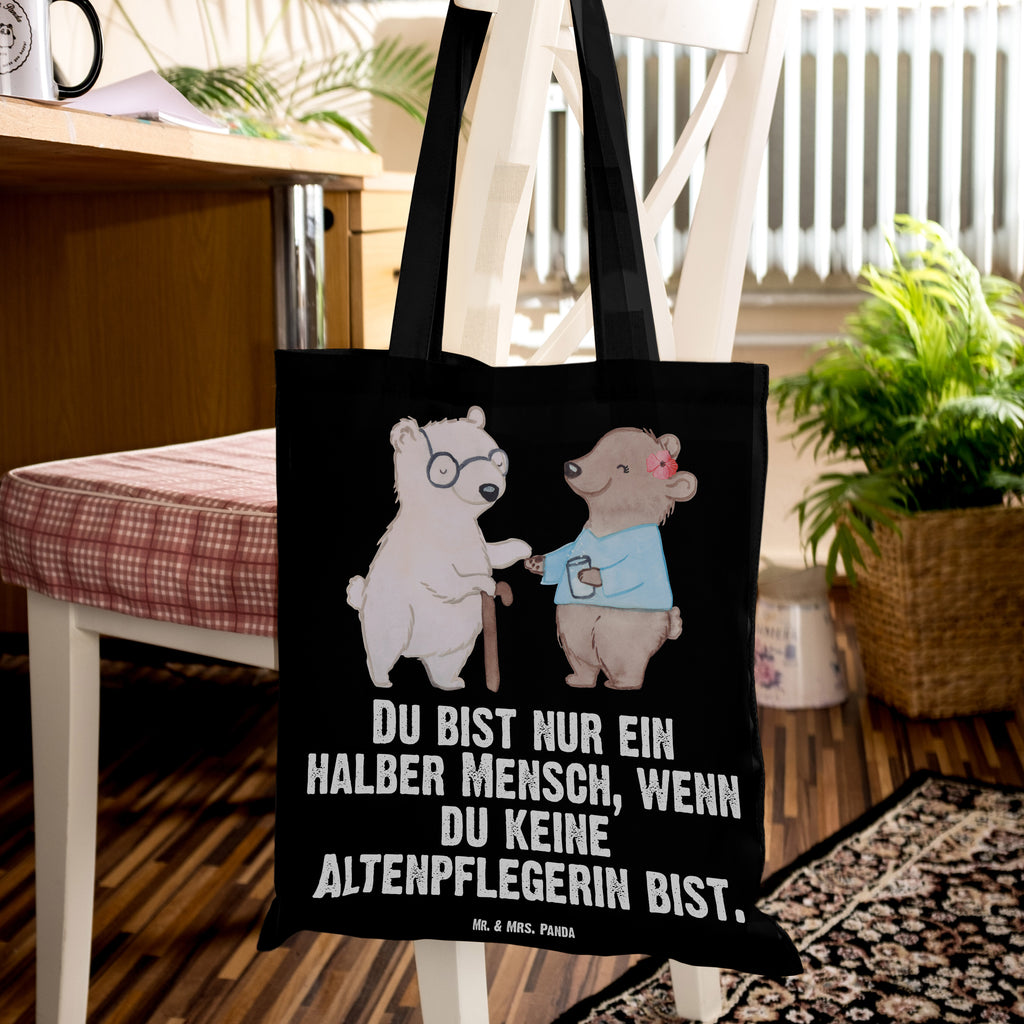 Tragetasche Altenpflegerin mit Herz Beuteltasche, Beutel, Einkaufstasche, Jutebeutel, Stoffbeutel, Beruf, Ausbildung, Jubiläum, Abschied, Rente, Kollege, Kollegin, Geschenk, Schenken, Arbeitskollege, Mitarbeiter, Firma, Danke, Dankeschön, Altenpflegerin, Pflegerin, Altenheim Eröffnung