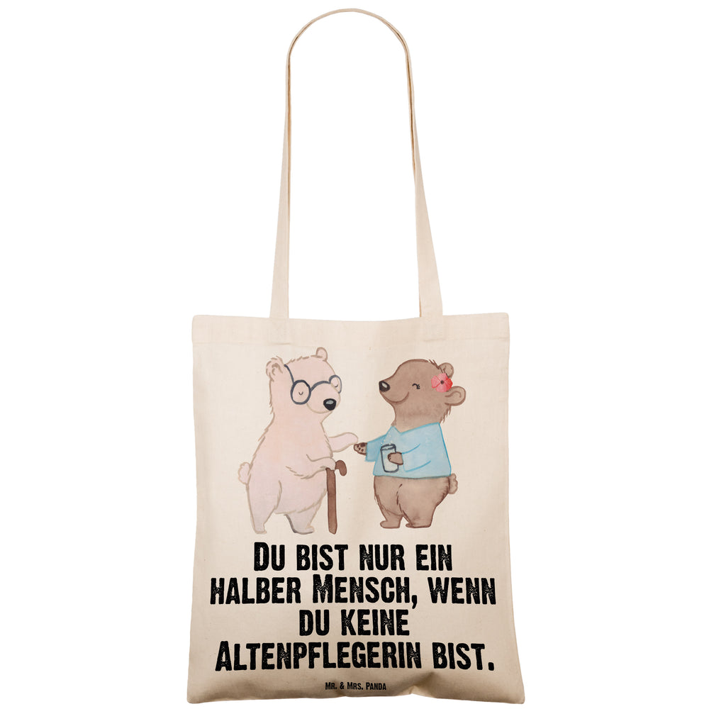 Tragetasche Altenpflegerin mit Herz Beuteltasche, Beutel, Einkaufstasche, Jutebeutel, Stoffbeutel, Beruf, Ausbildung, Jubiläum, Abschied, Rente, Kollege, Kollegin, Geschenk, Schenken, Arbeitskollege, Mitarbeiter, Firma, Danke, Dankeschön, Altenpflegerin, Pflegerin, Altenheim Eröffnung