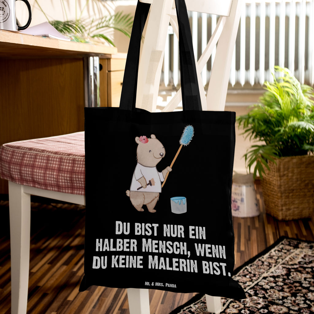 Tragetasche Malerin mit Herz Beuteltasche, Beutel, Einkaufstasche, Jutebeutel, Stoffbeutel, Beruf, Ausbildung, Jubiläum, Abschied, Rente, Kollege, Kollegin, Geschenk, Schenken, Arbeitskollege, Mitarbeiter, Firma, Danke, Dankeschön, Maler, Malermeisterin, Gesellenprüfung, Meisterprüfung, Malerbetrieb