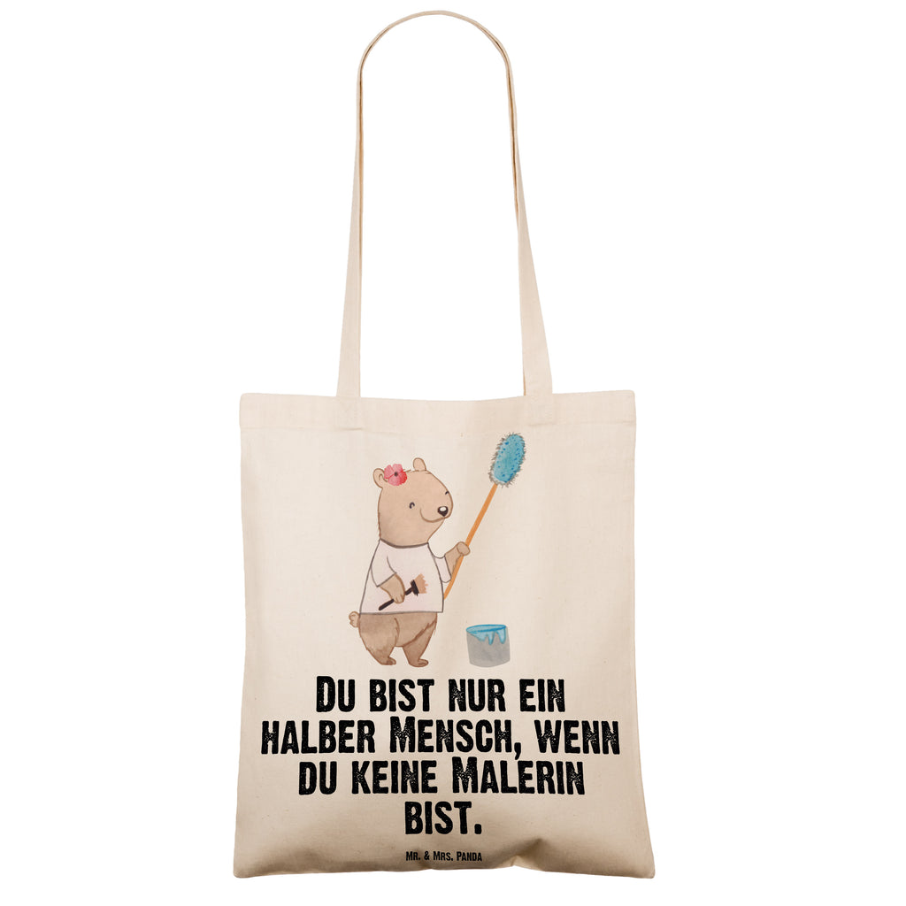 Tragetasche Malerin mit Herz Beuteltasche, Beutel, Einkaufstasche, Jutebeutel, Stoffbeutel, Beruf, Ausbildung, Jubiläum, Abschied, Rente, Kollege, Kollegin, Geschenk, Schenken, Arbeitskollege, Mitarbeiter, Firma, Danke, Dankeschön, Maler, Malermeisterin, Gesellenprüfung, Meisterprüfung, Malerbetrieb
