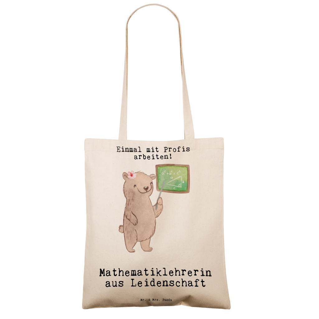 Tragetasche Mathematiklehrerin aus Leidenschaft Beuteltasche, Beutel, Einkaufstasche, Jutebeutel, Stoffbeutel, Beruf, Ausbildung, Jubiläum, Abschied, Rente, Kollege, Kollegin, Geschenk, Schenken, Arbeitskollege, Mitarbeiter, Firma, Danke, Dankeschön, Mathematiklehrerin, Lehramtstudent, Referendariat, Mathelehrerin, Matheunterricht