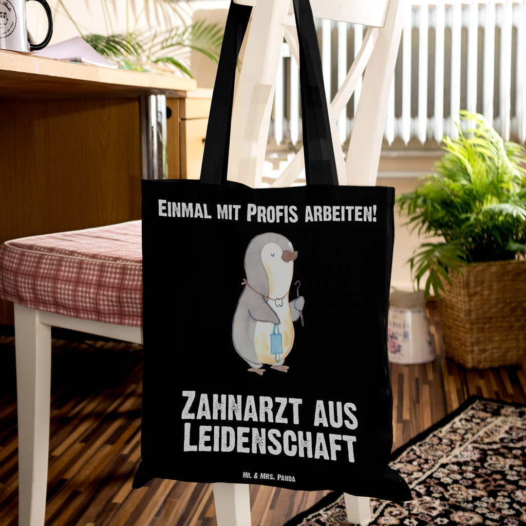 Tragetasche Zahnarzt aus Leidenschaft Beuteltasche, Beutel, Einkaufstasche, Jutebeutel, Stoffbeutel, Beruf, Ausbildung, Jubiläum, Abschied, Rente, Kollege, Kollegin, Geschenk, Schenken, Arbeitskollege, Mitarbeiter, Firma, Danke, Dankeschön