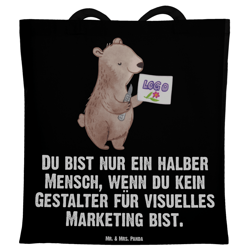 Tragetasche Gestalter für visuelles Marketing mit Herz Beuteltasche, Beutel, Einkaufstasche, Jutebeutel, Stoffbeutel, Beruf, Ausbildung, Jubiläum, Abschied, Rente, Kollege, Kollegin, Geschenk, Schenken, Arbeitskollege, Mitarbeiter, Firma, Danke, Dankeschön