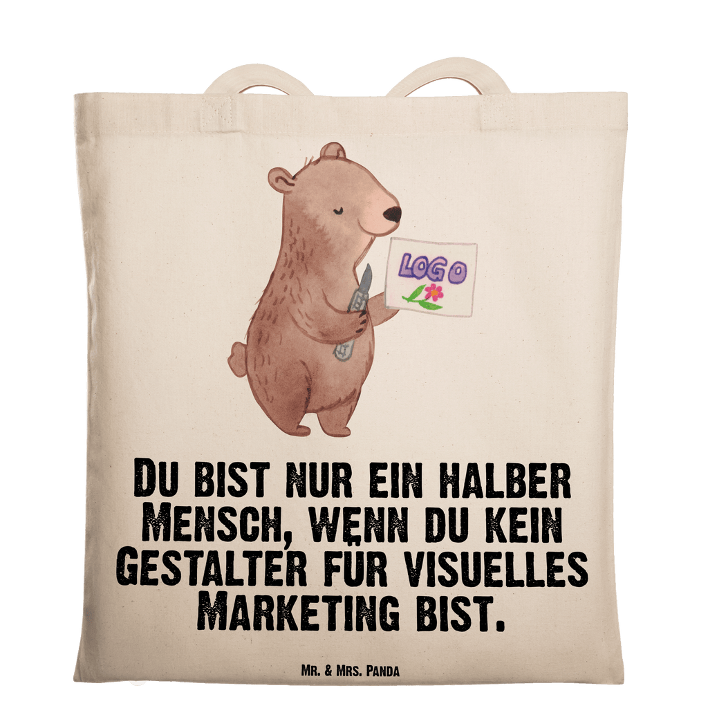 Tragetasche Gestalter für visuelles Marketing mit Herz Beuteltasche, Beutel, Einkaufstasche, Jutebeutel, Stoffbeutel, Beruf, Ausbildung, Jubiläum, Abschied, Rente, Kollege, Kollegin, Geschenk, Schenken, Arbeitskollege, Mitarbeiter, Firma, Danke, Dankeschön