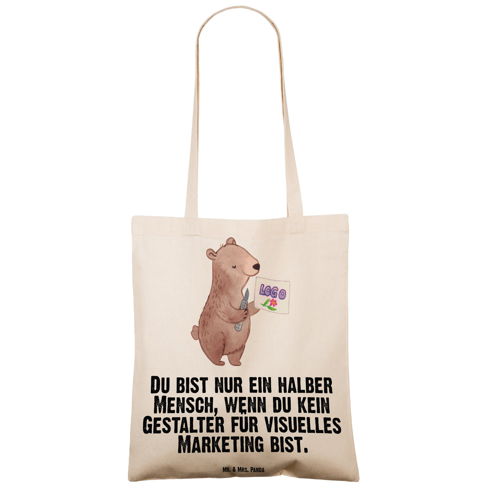Tragetasche Gestalter für visuelles Marketing mit Herz Beuteltasche, Beutel, Einkaufstasche, Jutebeutel, Stoffbeutel, Beruf, Ausbildung, Jubiläum, Abschied, Rente, Kollege, Kollegin, Geschenk, Schenken, Arbeitskollege, Mitarbeiter, Firma, Danke, Dankeschön