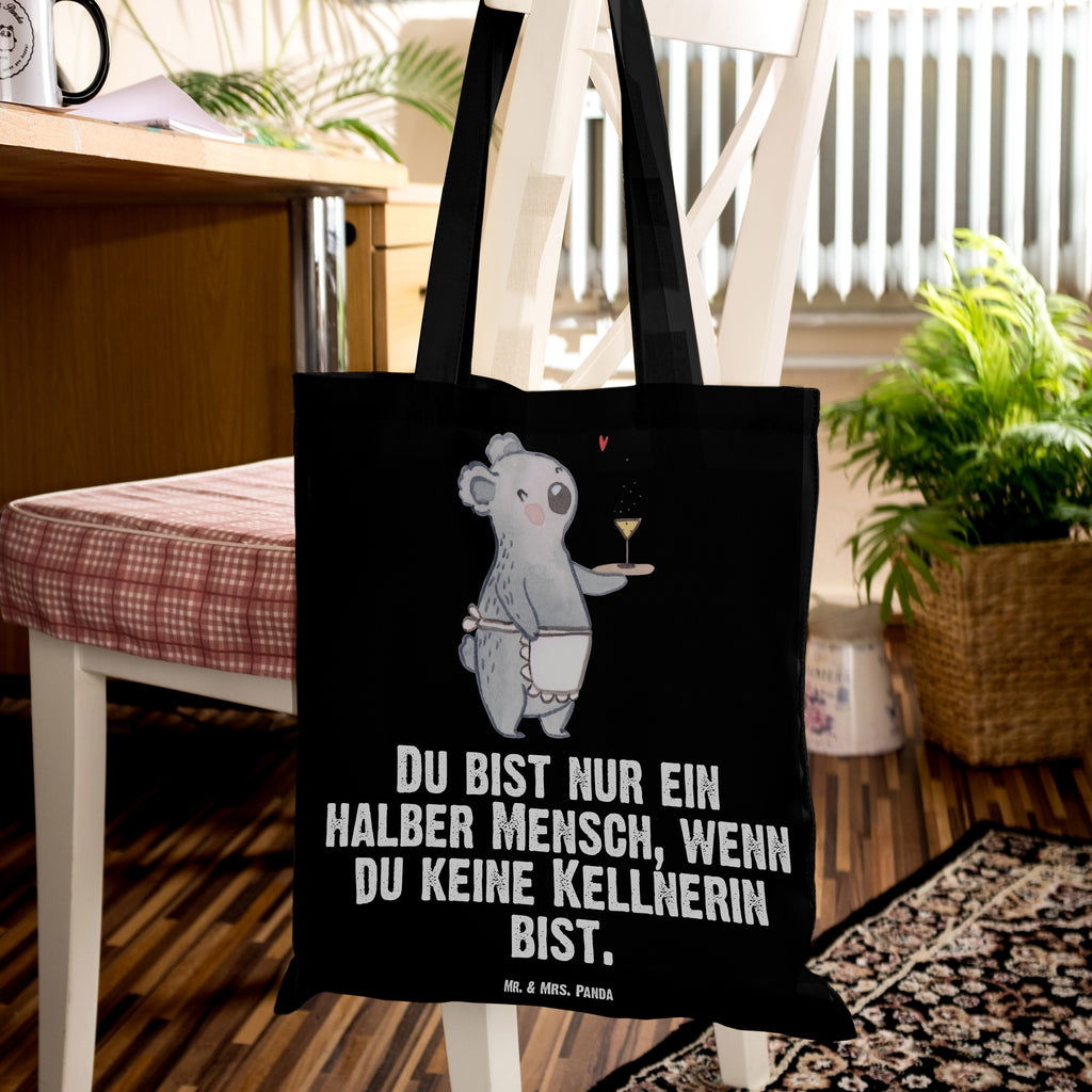 Tragetasche Kellnerin mit Herz Beuteltasche, Beutel, Einkaufstasche, Jutebeutel, Stoffbeutel, Beruf, Ausbildung, Jubiläum, Abschied, Rente, Kollege, Kollegin, Geschenk, Schenken, Arbeitskollege, Mitarbeiter, Firma, Danke, Dankeschön, Kellnerin, Servicekraft, Restaurant