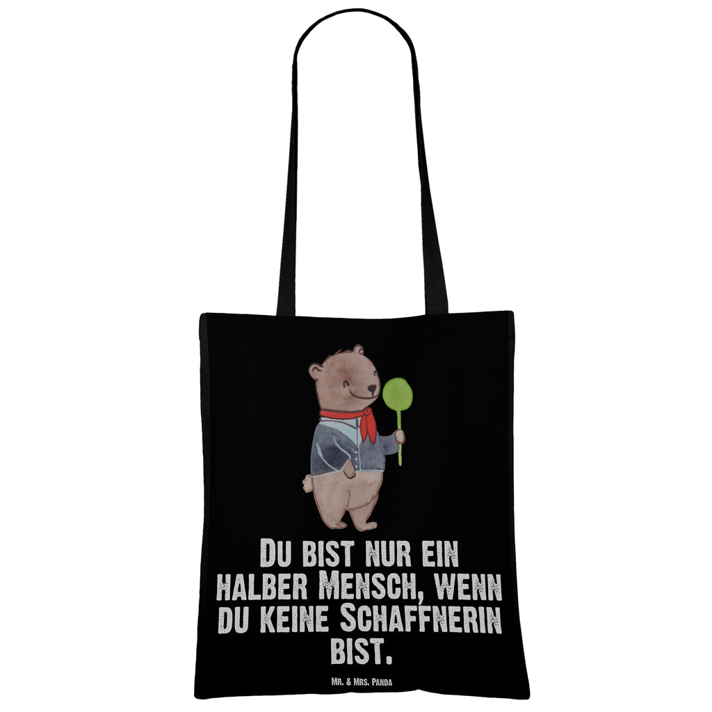 Tragetasche Schaffnerin mit Herz Beuteltasche, Beutel, Einkaufstasche, Jutebeutel, Stoffbeutel, Beruf, Ausbildung, Jubiläum, Abschied, Rente, Kollege, Kollegin, Geschenk, Schenken, Arbeitskollege, Mitarbeiter, Firma, Danke, Dankeschön