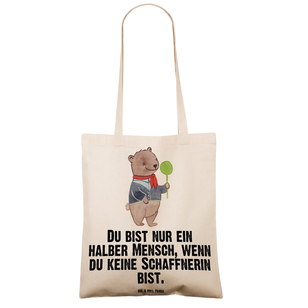 Tragetasche Schaffnerin mit Herz Beuteltasche, Beutel, Einkaufstasche, Jutebeutel, Stoffbeutel, Beruf, Ausbildung, Jubiläum, Abschied, Rente, Kollege, Kollegin, Geschenk, Schenken, Arbeitskollege, Mitarbeiter, Firma, Danke, Dankeschön