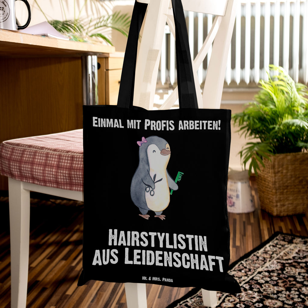Tragetasche Hairstylistin aus Leidenschaft Beuteltasche, Beutel, Einkaufstasche, Jutebeutel, Stoffbeutel, Beruf, Ausbildung, Jubiläum, Abschied, Rente, Kollege, Kollegin, Geschenk, Schenken, Arbeitskollege, Mitarbeiter, Firma, Danke, Dankeschön, Frisörin, Haarstylistin, Hairstylistin, Friseursalon