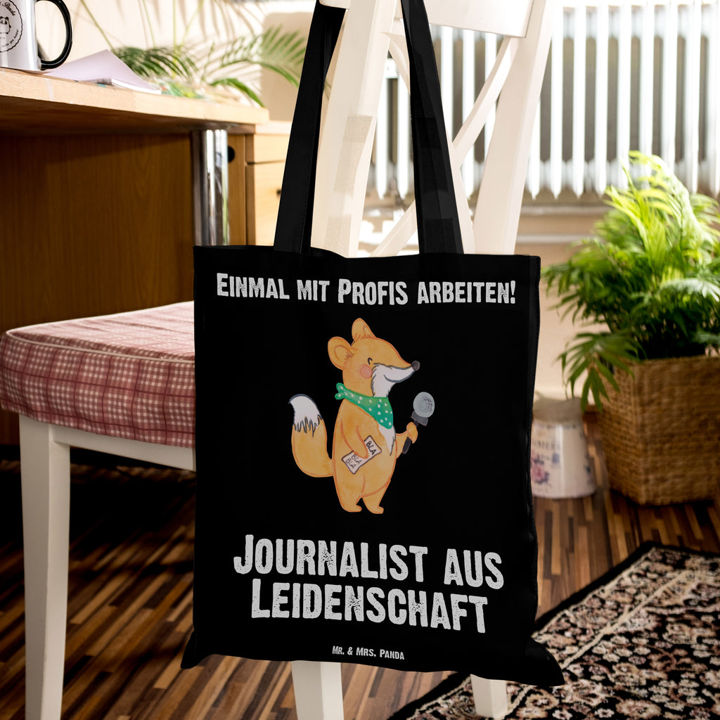 Tragetasche Journalist aus Leidenschaft Beuteltasche, Beutel, Einkaufstasche, Jutebeutel, Stoffbeutel, Beruf, Ausbildung, Jubiläum, Abschied, Rente, Kollege, Kollegin, Geschenk, Schenken, Arbeitskollege, Mitarbeiter, Firma, Danke, Dankeschön, Journalist, Reporter, Redakteur, Pressebüro, Studium