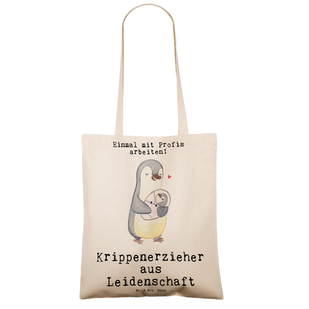 Tragetasche Krippenerzieher aus Leidenschaft Beuteltasche, Beutel, Einkaufstasche, Jutebeutel, Stoffbeutel, Beruf, Ausbildung, Jubiläum, Abschied, Rente, Kollege, Kollegin, Geschenk, Schenken, Arbeitskollege, Mitarbeiter, Firma, Danke, Dankeschön, Krippenerzieher, Kindertagesstätte, KITA, Eröffnung, Erzieher, Pädagoge