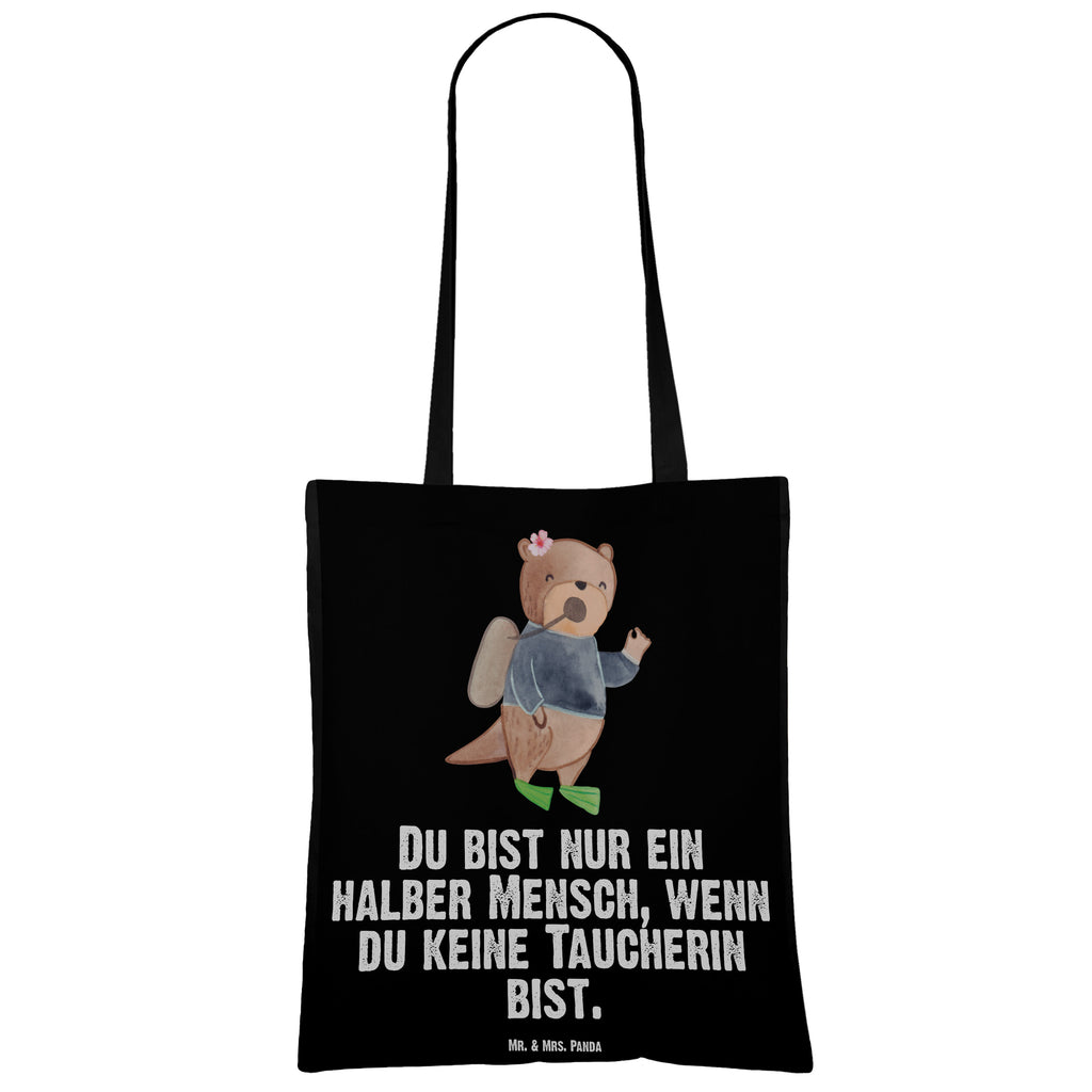 Tragetasche Taucherin mit Herz Beuteltasche, Beutel, Einkaufstasche, Jutebeutel, Stoffbeutel, Beruf, Ausbildung, Jubiläum, Abschied, Rente, Kollege, Kollegin, Geschenk, Schenken, Arbeitskollege, Mitarbeiter, Firma, Danke, Dankeschön
