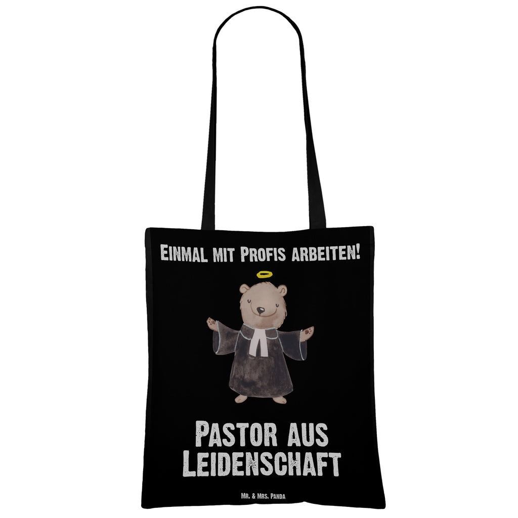 Tragetasche Pastor aus Leidenschaft Beuteltasche, Beutel, Einkaufstasche, Jutebeutel, Stoffbeutel, Beruf, Ausbildung, Jubiläum, Abschied, Rente, Kollege, Kollegin, Geschenk, Schenken, Arbeitskollege, Mitarbeiter, Firma, Danke, Dankeschön, Pastor, Diener Gottes<br />Geistlicher, Pfarrer, Prediger<br />Priester, Theologe, Kirche