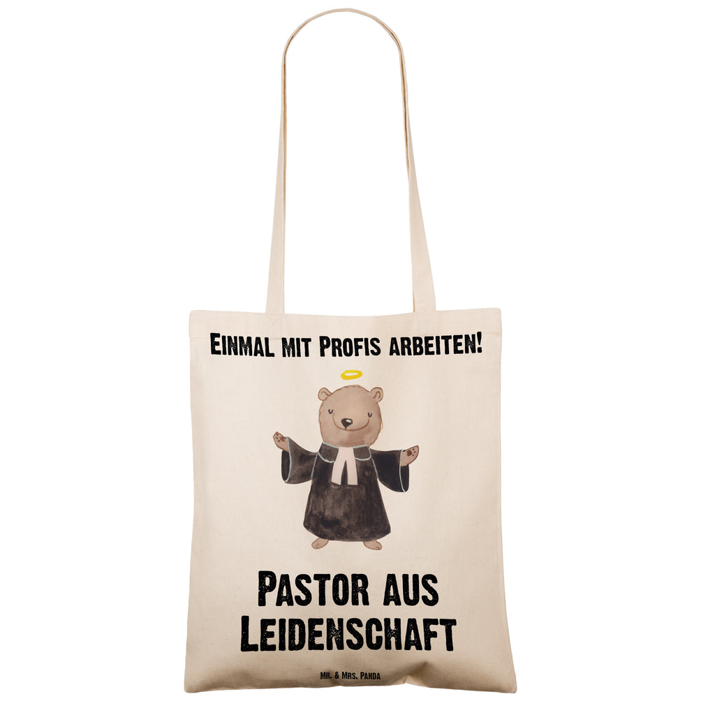 Tragetasche Pastor aus Leidenschaft Beuteltasche, Beutel, Einkaufstasche, Jutebeutel, Stoffbeutel, Beruf, Ausbildung, Jubiläum, Abschied, Rente, Kollege, Kollegin, Geschenk, Schenken, Arbeitskollege, Mitarbeiter, Firma, Danke, Dankeschön, Pastor, Diener Gottes<br />Geistlicher, Pfarrer, Prediger<br />Priester, Theologe, Kirche