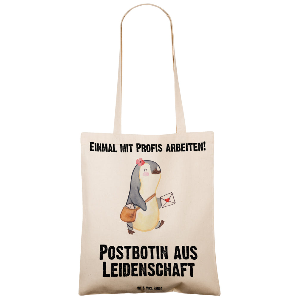 Tragetasche Postbotin aus Leidenschaft Beuteltasche, Beutel, Einkaufstasche, Jutebeutel, Stoffbeutel, Beruf, Ausbildung, Jubiläum, Abschied, Rente, Kollege, Kollegin, Geschenk, Schenken, Arbeitskollege, Mitarbeiter, Firma, Danke, Dankeschön, Postbotin, Briefzustellerin, Briefträgerin, Postlerin