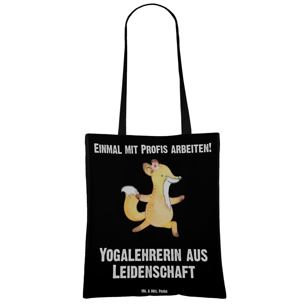 Tragetasche Yogalehrerin aus Leidenschaft Beuteltasche, Beutel, Einkaufstasche, Jutebeutel, Stoffbeutel, Beruf, Ausbildung, Jubiläum, Abschied, Rente, Kollege, Kollegin, Geschenk, Schenken, Arbeitskollege, Mitarbeiter, Firma, Danke, Dankeschön