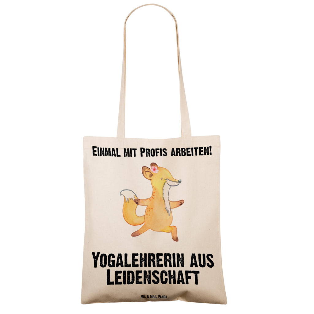 Tragetasche Yogalehrerin aus Leidenschaft Beuteltasche, Beutel, Einkaufstasche, Jutebeutel, Stoffbeutel, Beruf, Ausbildung, Jubiläum, Abschied, Rente, Kollege, Kollegin, Geschenk, Schenken, Arbeitskollege, Mitarbeiter, Firma, Danke, Dankeschön