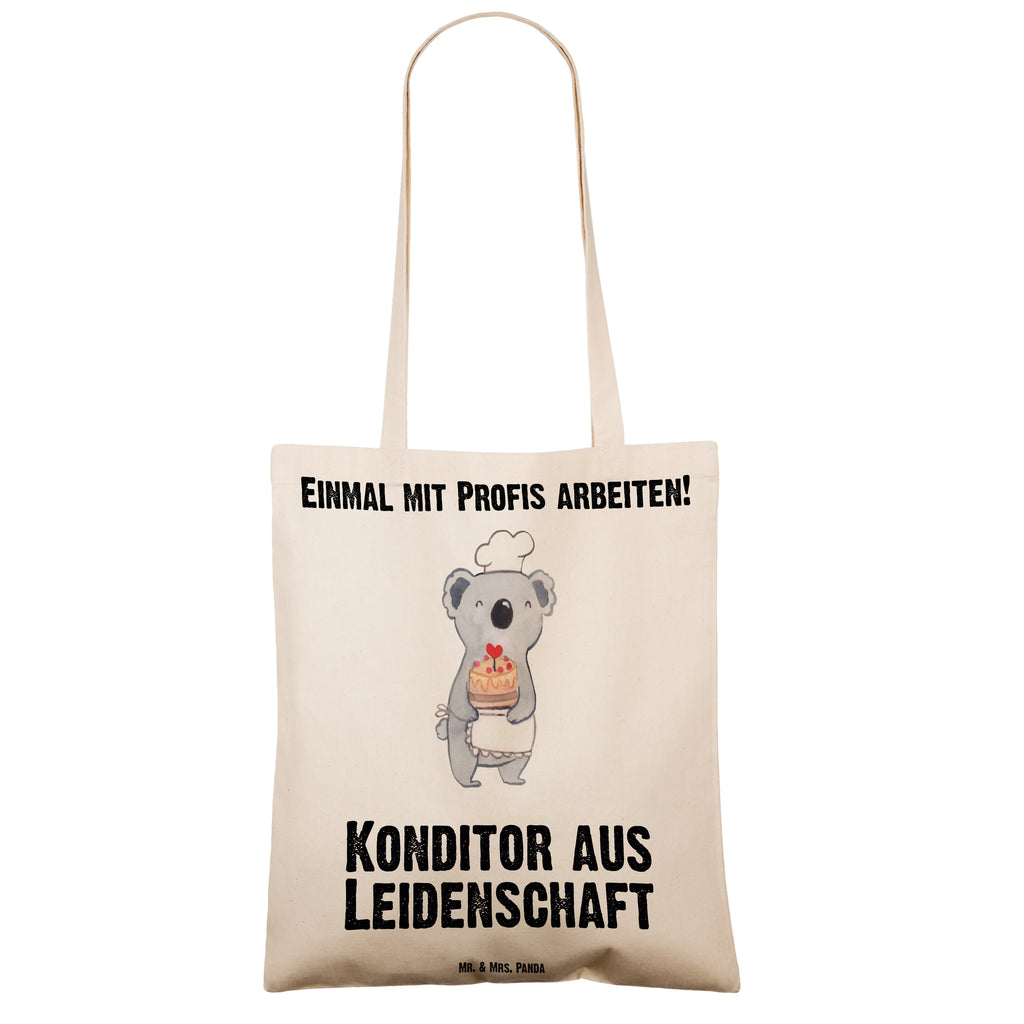Tragetasche Konditor aus Leidenschaft Beuteltasche, Beutel, Einkaufstasche, Jutebeutel, Stoffbeutel, Beruf, Ausbildung, Jubiläum, Abschied, Rente, Kollege, Kollegin, Geschenk, Schenken, Arbeitskollege, Mitarbeiter, Firma, Danke, Dankeschön, Konditor, Kuchenbäcker, Patissier, Confiseur, Bäcker