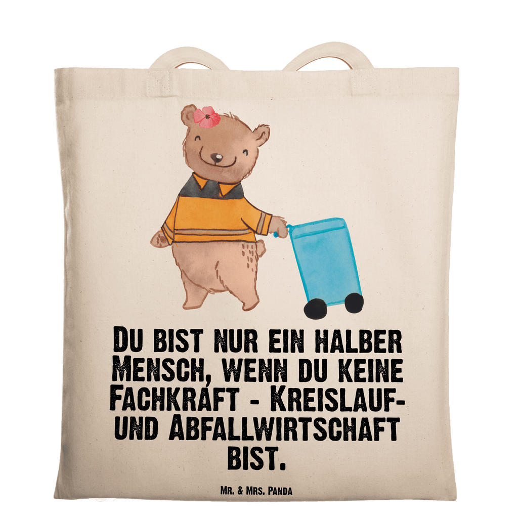 Tragetasche Fachkraft - Kreislauf- und Abfallwirtschaft mit Herz Beuteltasche, Beutel, Einkaufstasche, Jutebeutel, Stoffbeutel, Beruf, Ausbildung, Jubiläum, Abschied, Rente, Kollege, Kollegin, Geschenk, Schenken, Arbeitskollege, Mitarbeiter, Firma, Danke, Dankeschön, Müllwerker, Fachkraft Kreislauf- und Abfallwirtschaft, Müllentsorger, Kehrichtmann, Müllmann, Müllfahrer
